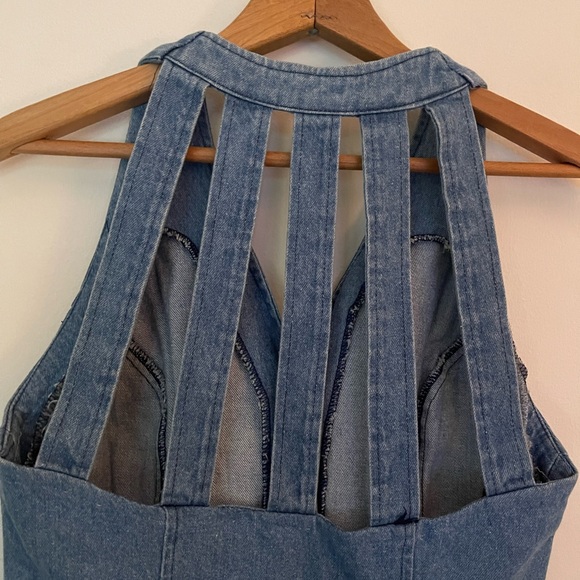 80s vintage denim dress with pearl buttons, Arrested by Jonathan Martini - Picture 6 of 8